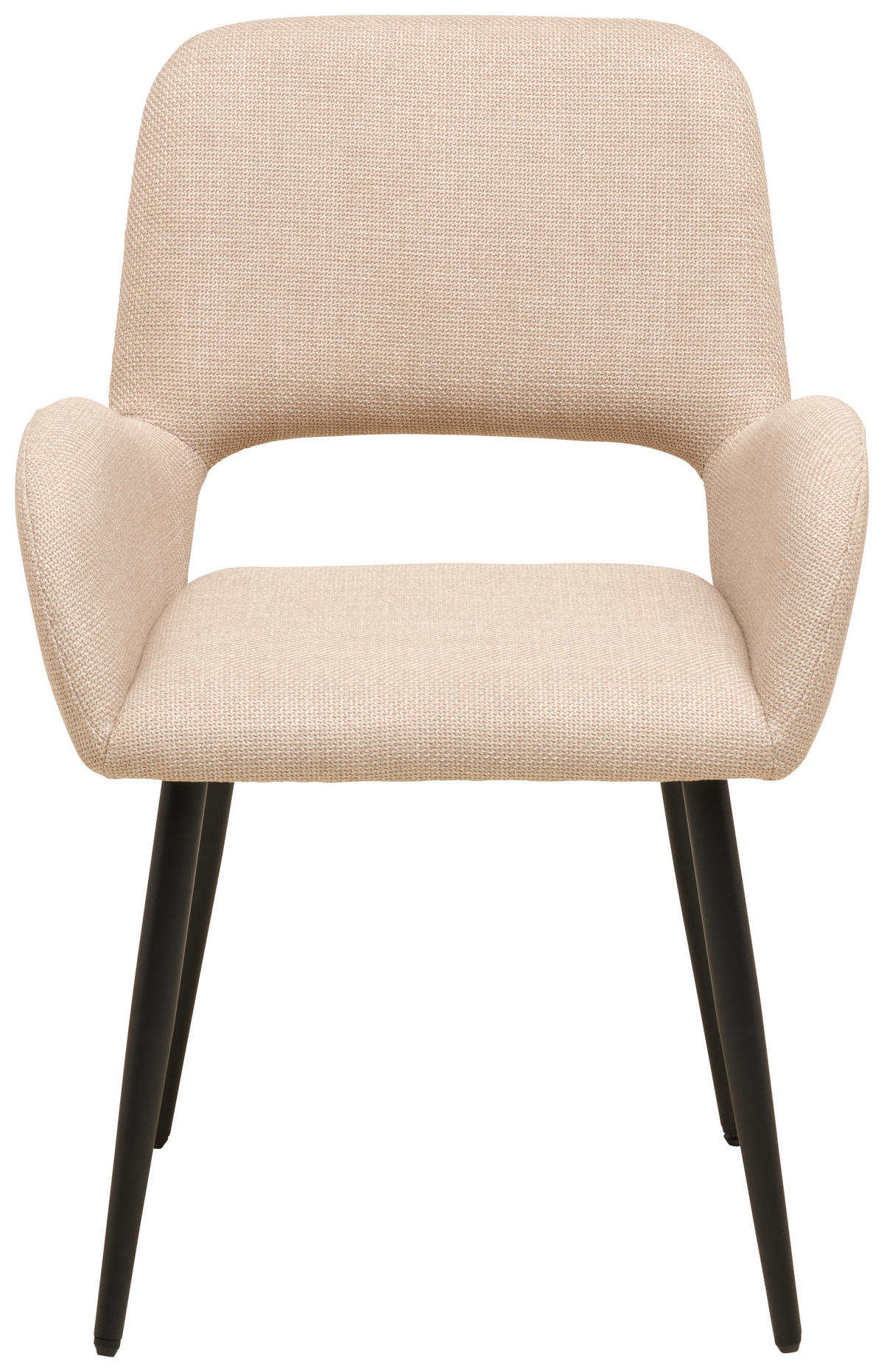 ŽIDLE S PODRUČKAMI, železo, tkaná látka, béžová - černá/béžová, Lifestyle, kov/dřevo (53/82/63cm) - MID.YOU