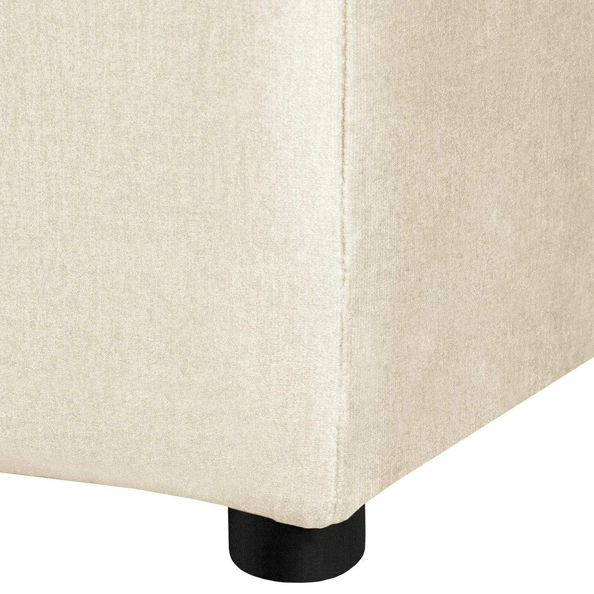 ECKSOFA Velours Beige  - Beige/Schwarz, Design, Kunststoff/Textil (284/243cm) - P & B