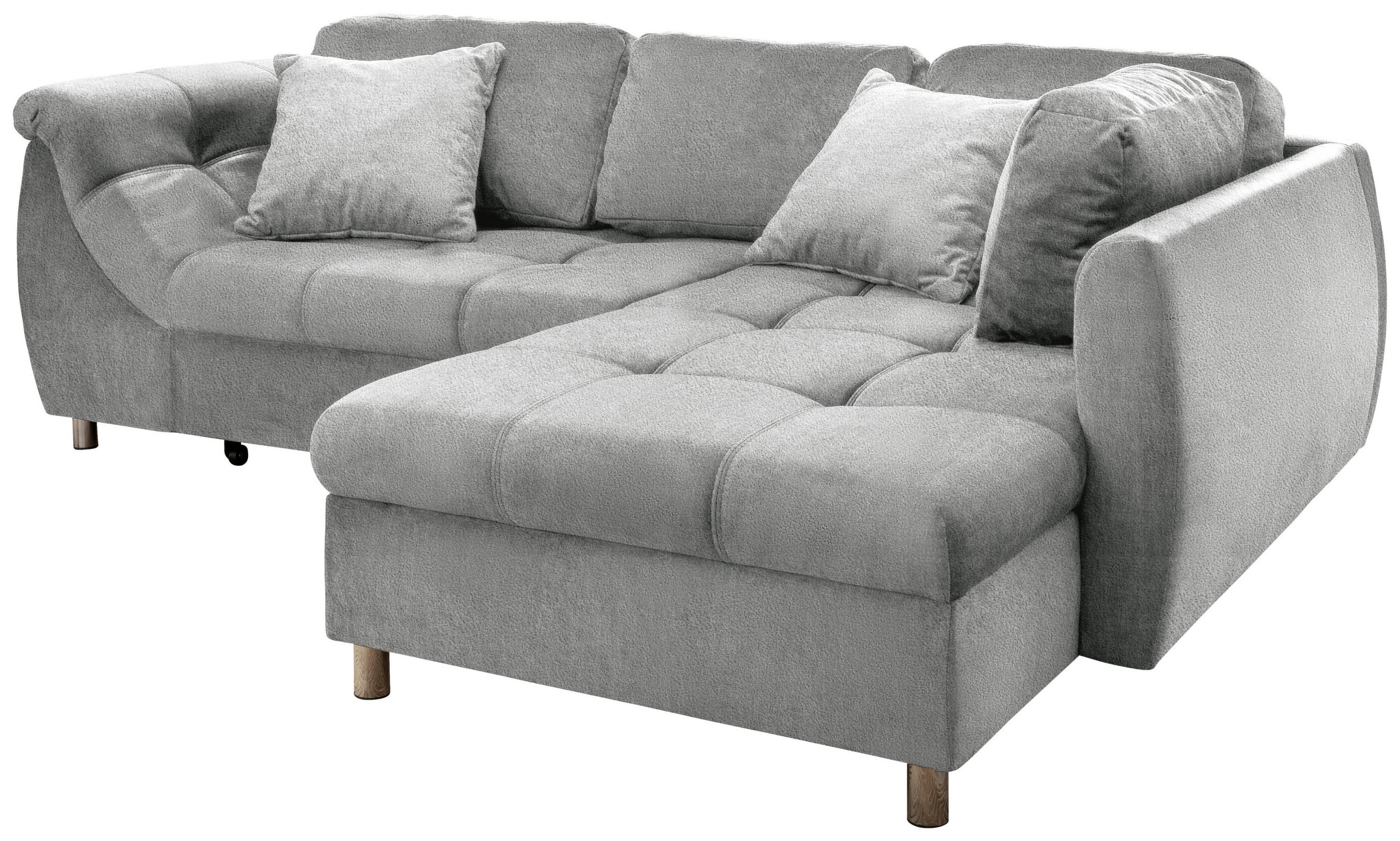 HÖRNBÄDDSOFFA i textil silver  - kromfärg/silver, Modern, metall/textil (250/190cm) - Livetastic