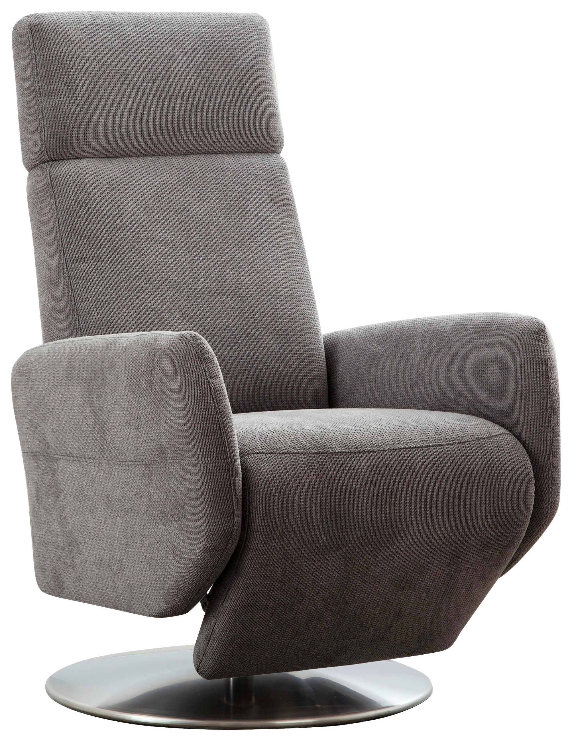DREHSTUHL Flachgewebe Dunkelbraun  - Chromfarben/Dunkelbraun, KONVENTIONELL, Textil/Metall (71/110/82cm) - Sit & More