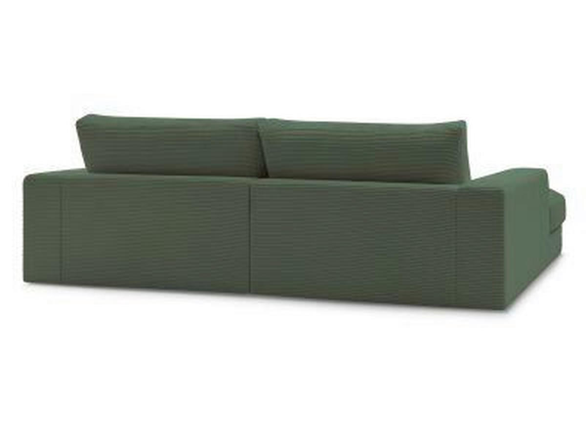 ECKSOFA  LEONARD Dunkelgrün Cord  - Dunkelgrün/Schwarz, MODERN, Kunststoff/Textil (274/159cm)