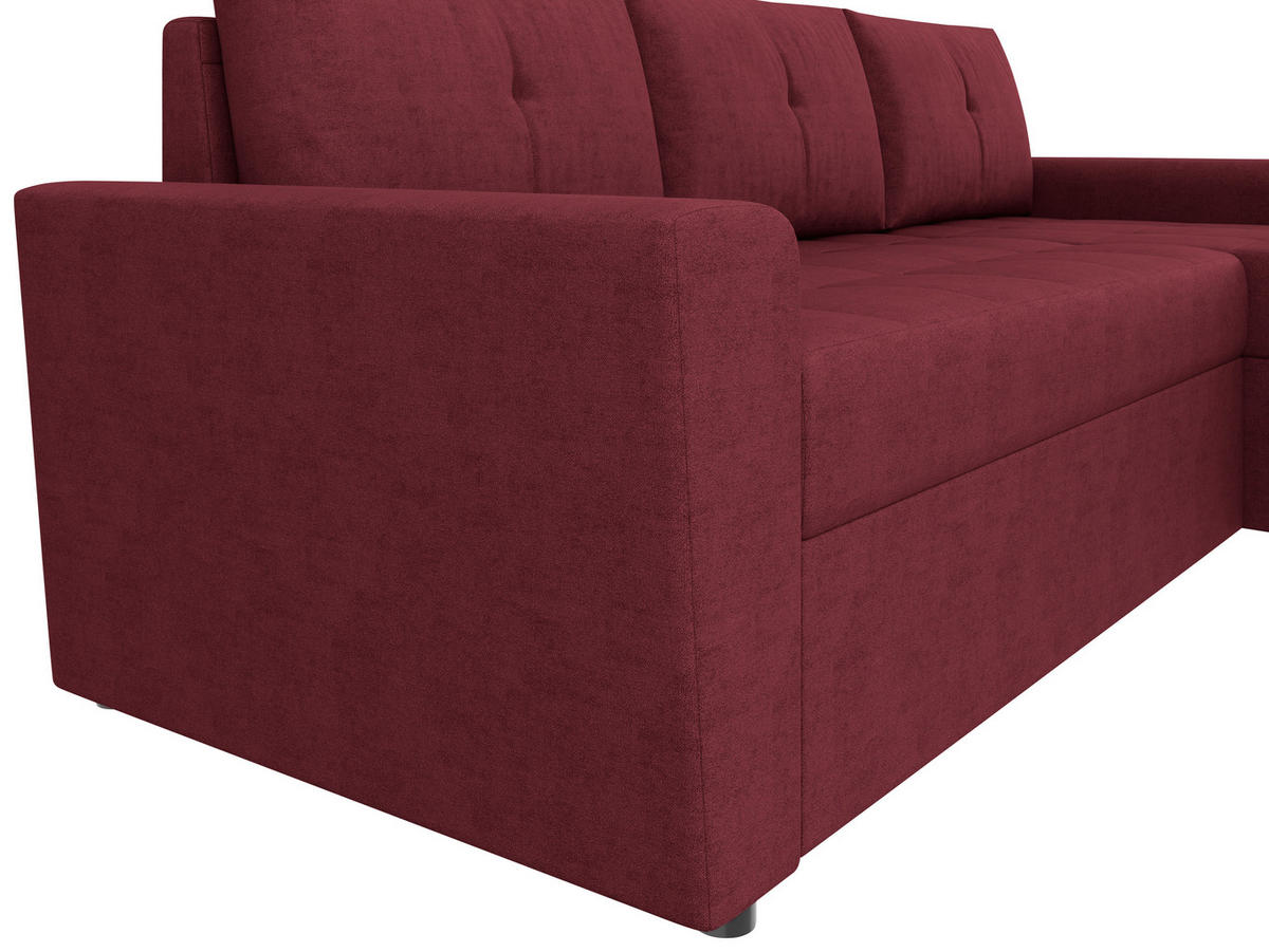 ECKSOFA TERMOLI in Jacquard Rot  231/155 cm  - Rot/Schwarz, Design, Kunststoff/Textil (231/155cm) - MID.YOU