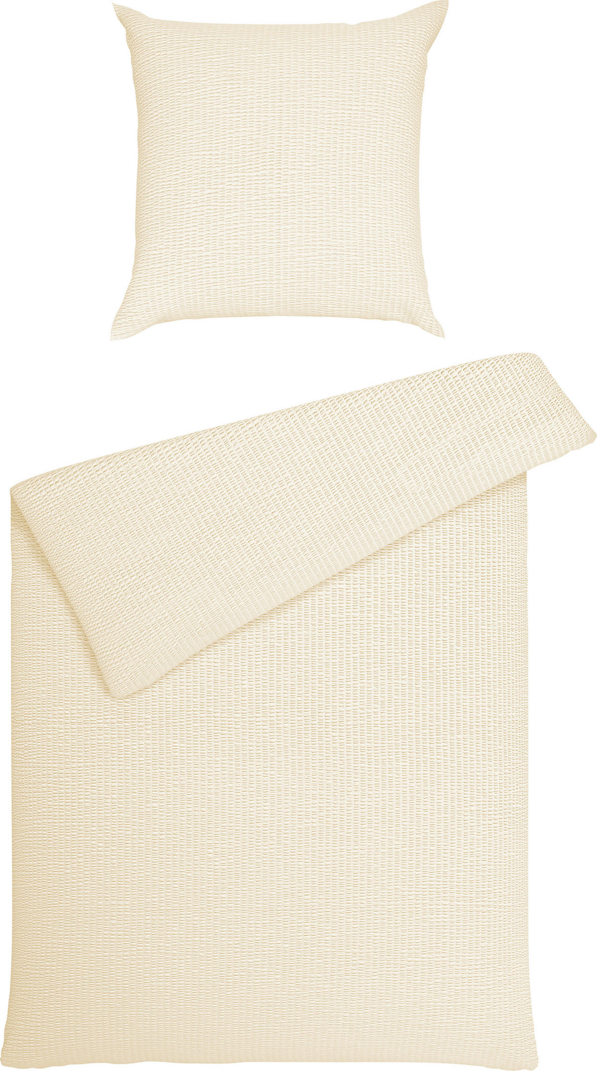 BETTWÄSCHE Seersucker 155/220 cm  - Creme, Basics, Textil (155/220cm) - Janine