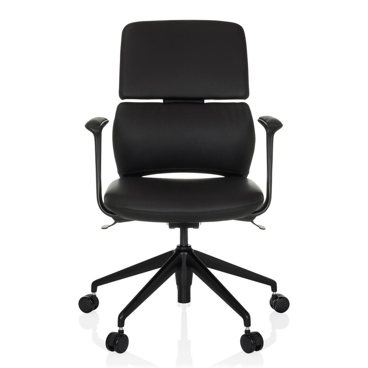 DREHSTUHL  - Schwarz, MODERN, Leder/Kunststoff (62/98-108/60cm) - MID.YOU