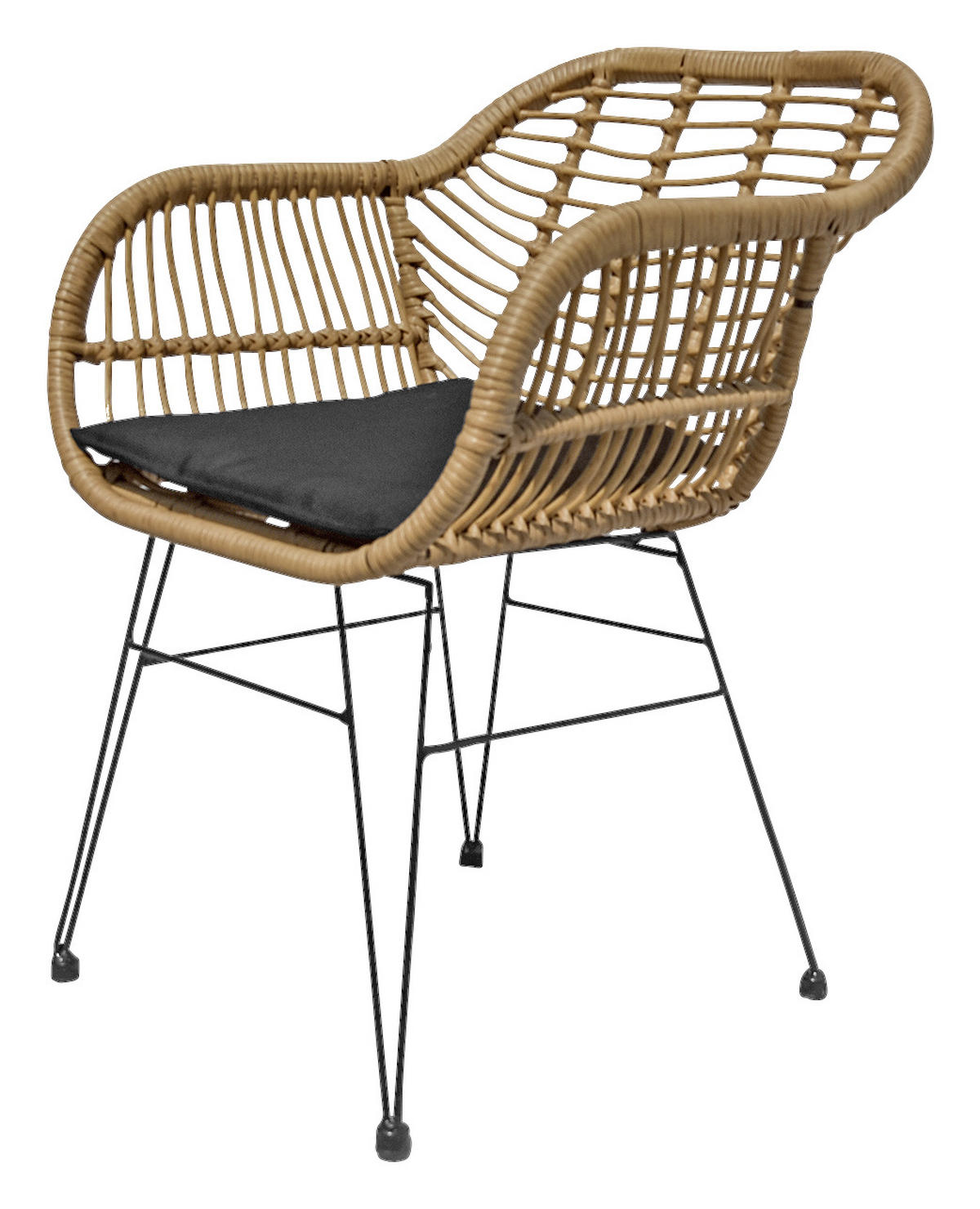 GARTENSESSEL Stahl Naturfarben, Dunkelgrau  - Dunkelgrau/Anthrazit, KONVENTIONELL, Kunststoff/Textil (56/81/60cm) - Ambia Garden