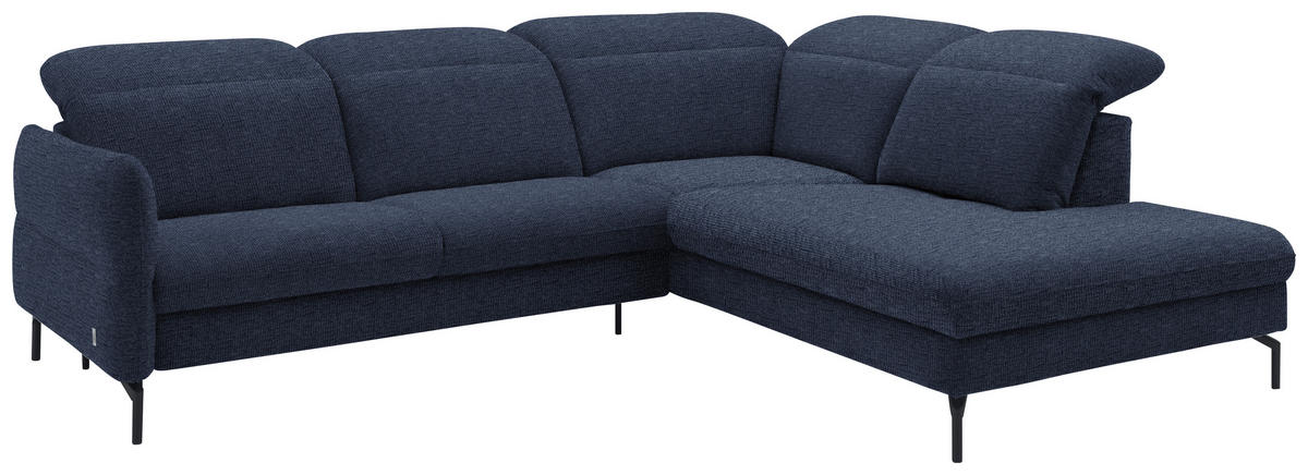 SAROKKANAPÉ textil sötétkék  - sötétkék/fekete, Design, textil/fém (299-313/233cm) - Dieter Knoll