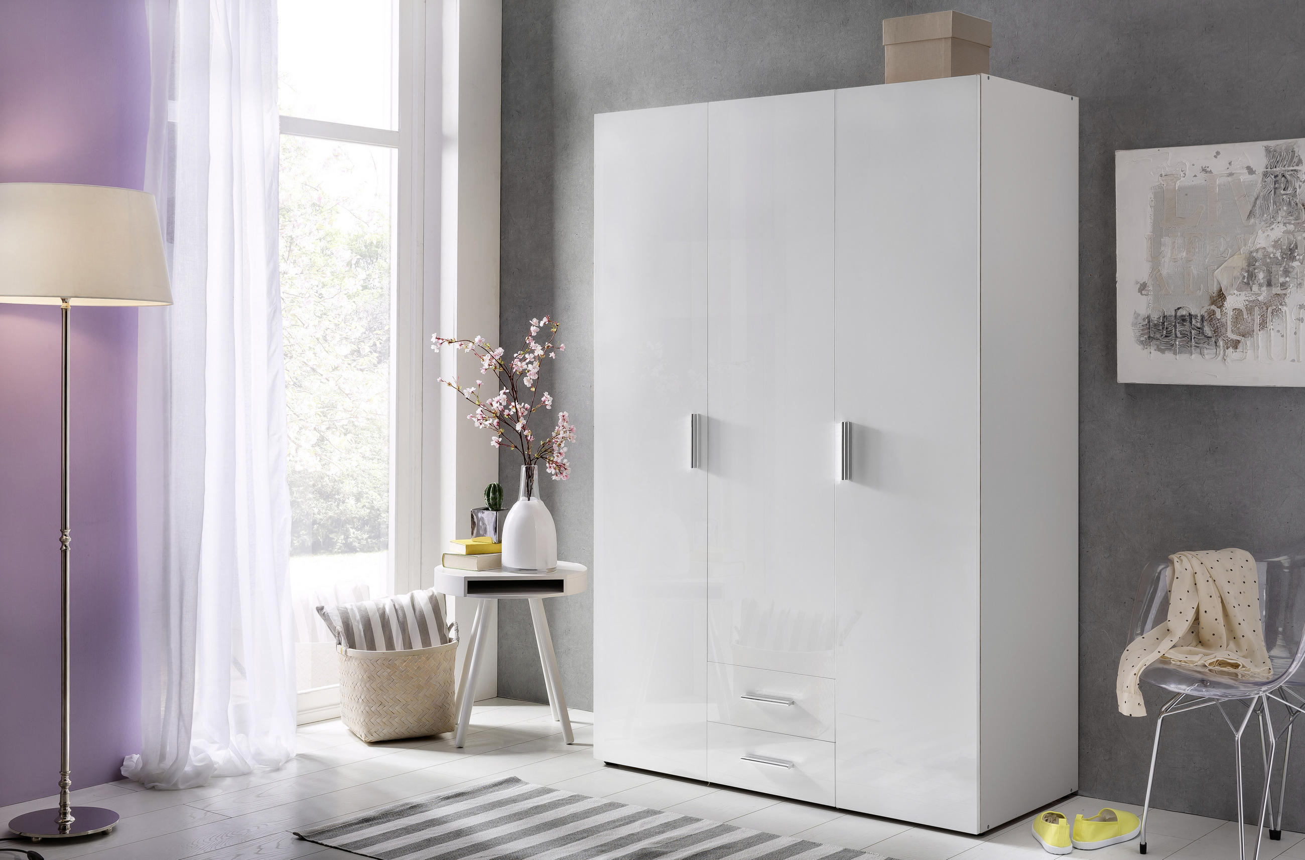 SKŘÍŇ NA ODĚV, bílá, 120/185/54 cm - bílá/barvy chromu, Design, kompozitní dřevo/plast (120/185/54cm) - Xora