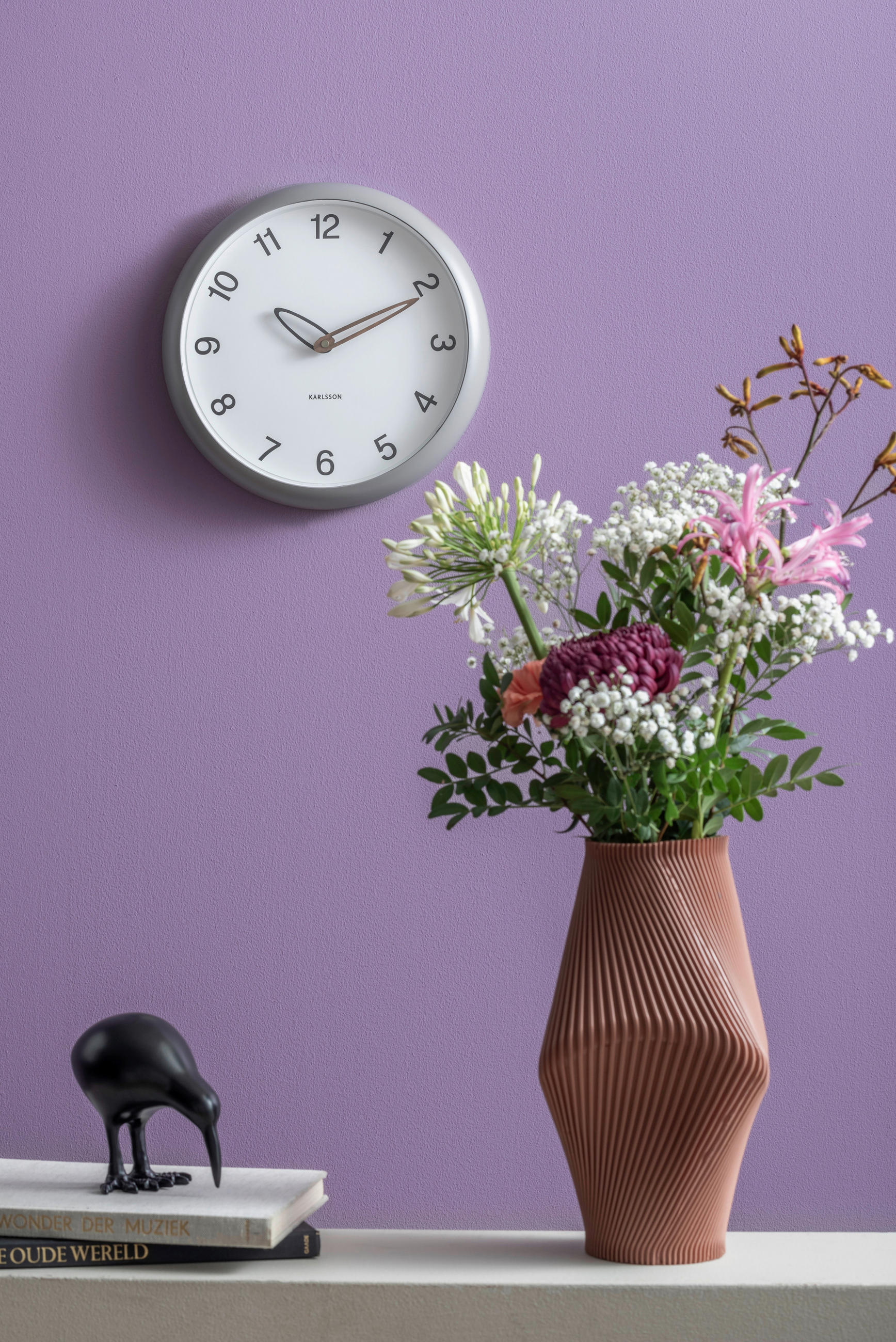 WANDUHR  Dunkelgrau 30 cm  - Dunkelgrau, Basics, Kunststoff (30cm) - Present Time