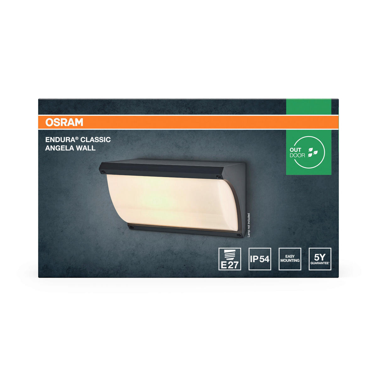 AUßENLEUCHTE 25/14/14,8 cm   - Dunkelgrau, Basics, Kunststoff/Metall (25/14/14,8cm) - Osram