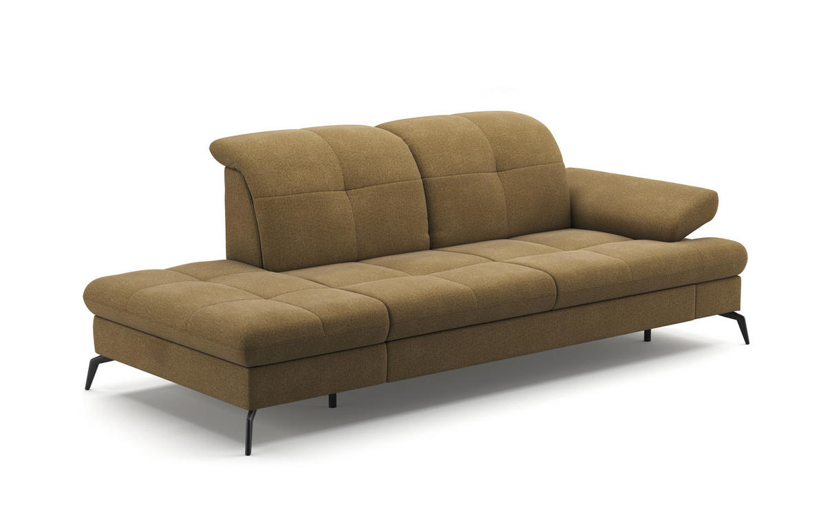 RÉCAMIERE in Flachgewebe Olivgrün  - Schwarz/Olivgrün, Konventionell, Textil/Metall (231/90/122cm) - Sit & More