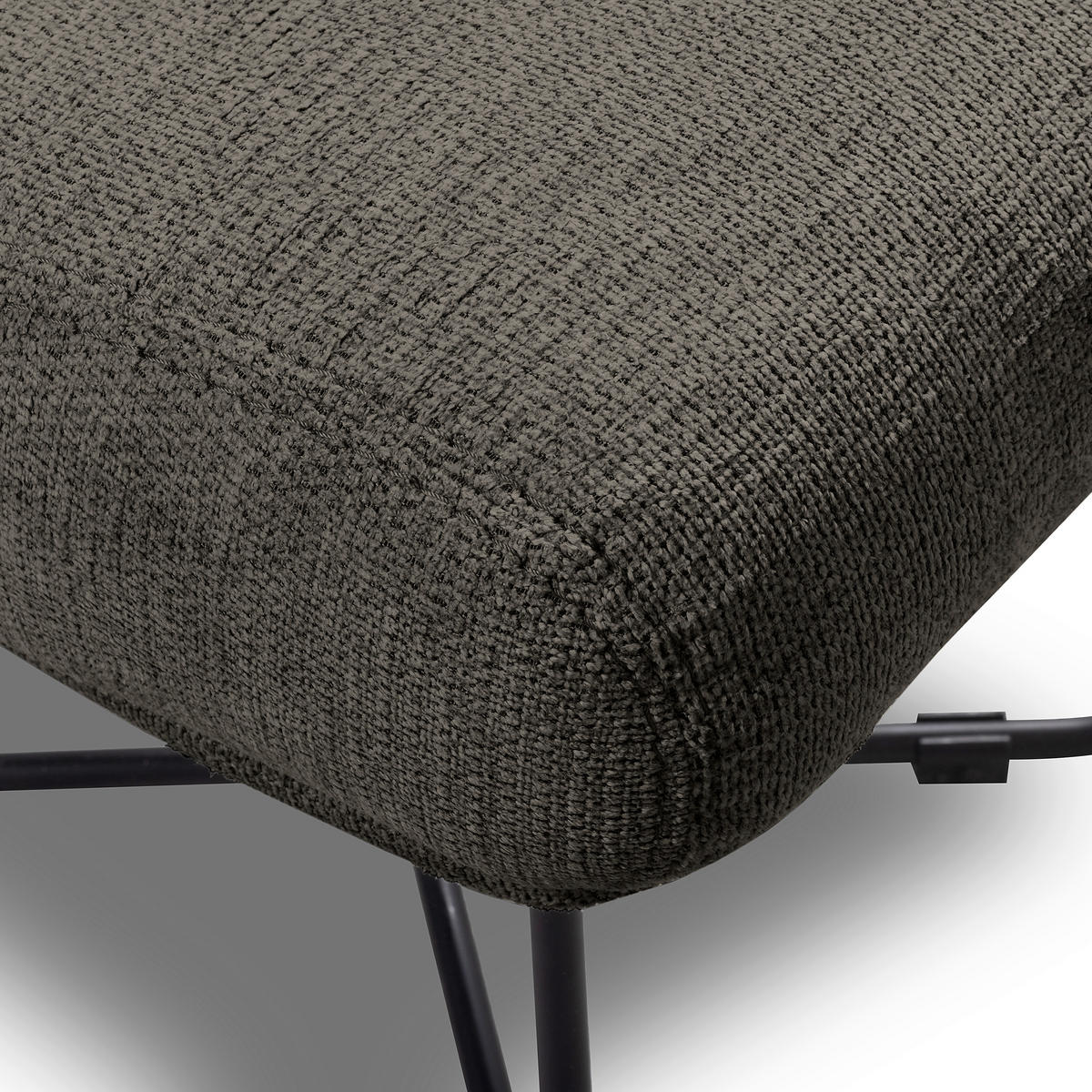 SESSELSET in Chenille Graphitfarben  - Schwarz/Graphitfarben, Design, Textil/Metall (67cm) - Livetastic