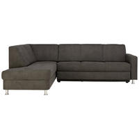 ECKSOFA  in Flachgewebe Grau  198/256 cm  - Chromfarben/Grau, Design, Kunststoff/Textil (198/256cm) - Xora