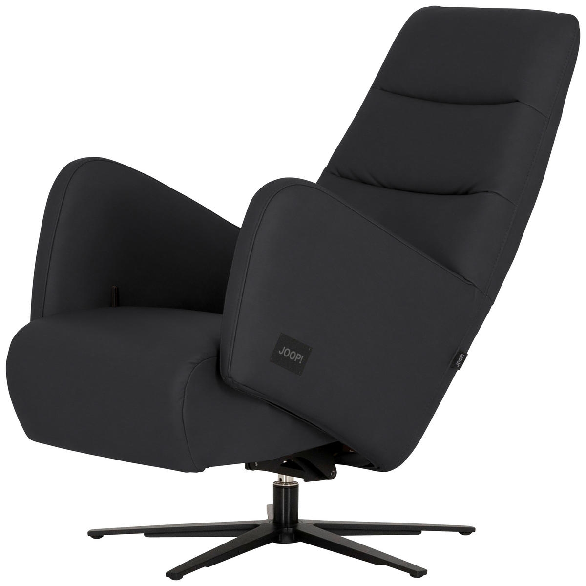 RELAXSESSEL Leder Anthrazit  - Anthrazit/Schwarz, Modern, Leder/Metall (66/110/83cm) - Joop!