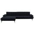 ECKSOFA in Chenille Schwarz  - Schwarz, Design, Textil/Metall (180/310cm) - Dieter Knoll