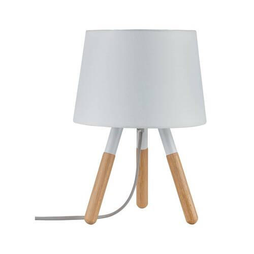 TISCHLEUCHTE 22,0/31,5 cm   - Braun/Weiß, Design, Holz/Textil (22,0/31,5cm) - Paulmann