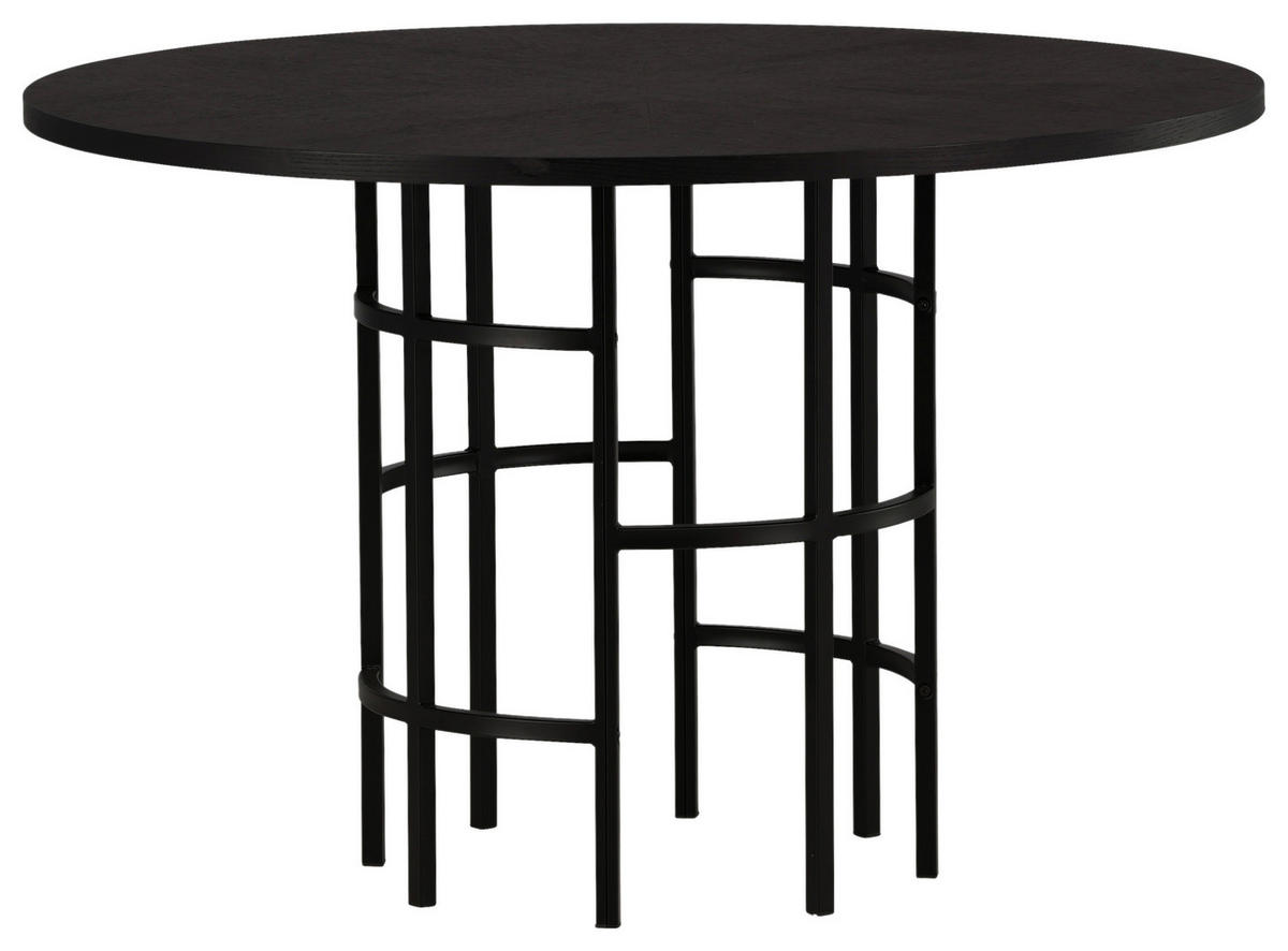 ESSTISCH in Metall, Holzwerkstoff 115/115/74 cm  - Schwarz, Design, Holzwerkstoff/Metall (115/115/74cm) - Livetastic