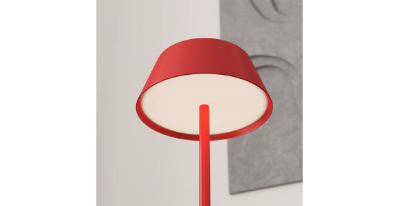 AKKU-TISCHLEUCHTE 11/30 cm  - Rot/Schwarz, Trend, Kunststoff/Metall (11/30cm) - Novel