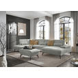 WOHNLANDSCHAFT in Webstoff Silberfarben  - Silberfarben/Schwarz, Design, Textil/Metall (208/354/157cm) - Dieter Knoll