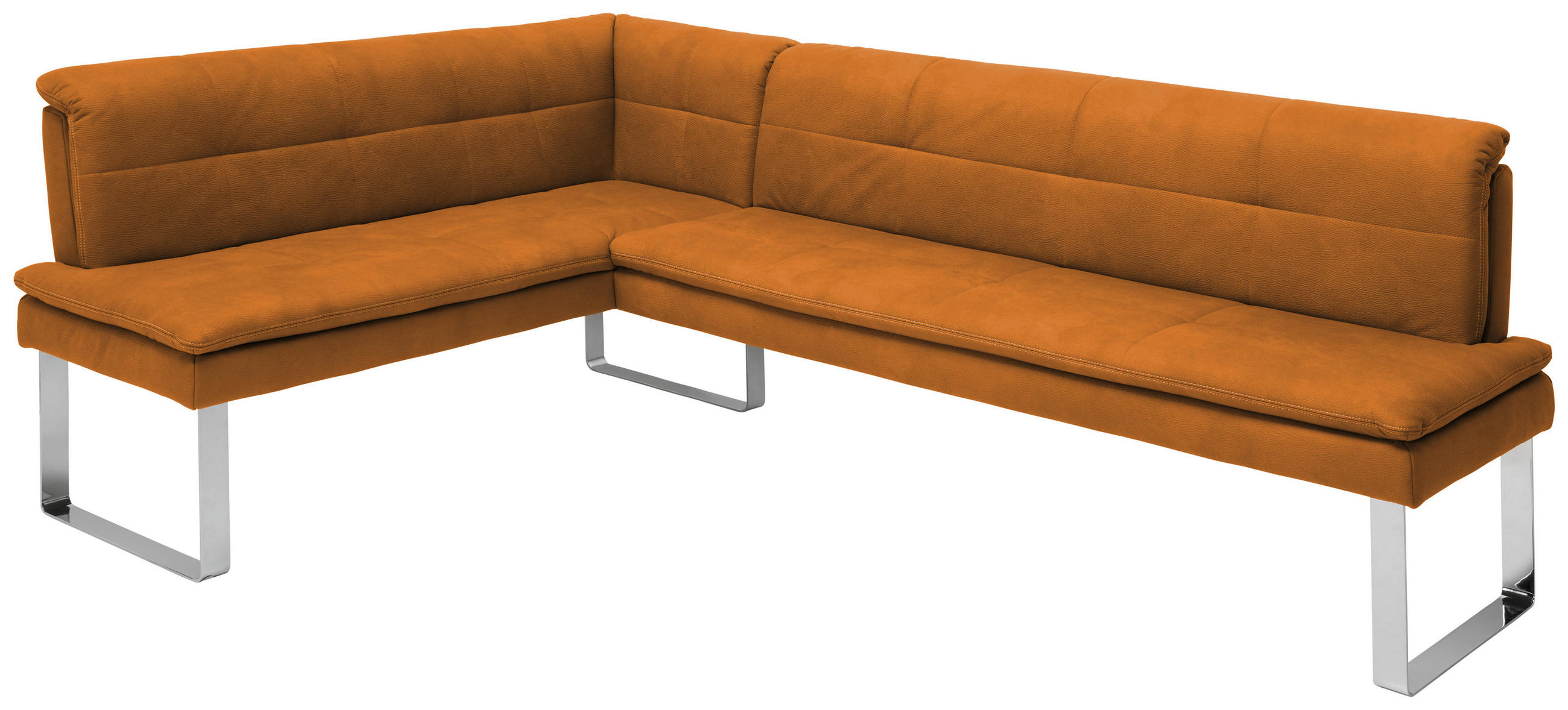 ECKBANK 154/213 cm Mikrofaser Chromfarben, Gelb Metall   - Chromfarben/Gelb, Design, Textil/Metall (154/213cm) - Novel