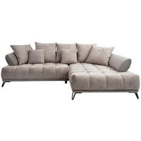 ECKSOFA Chenille Taupe  - Taupe/Schwarz, Modern, Textil/Metall (262/184cm) - MID.YOU