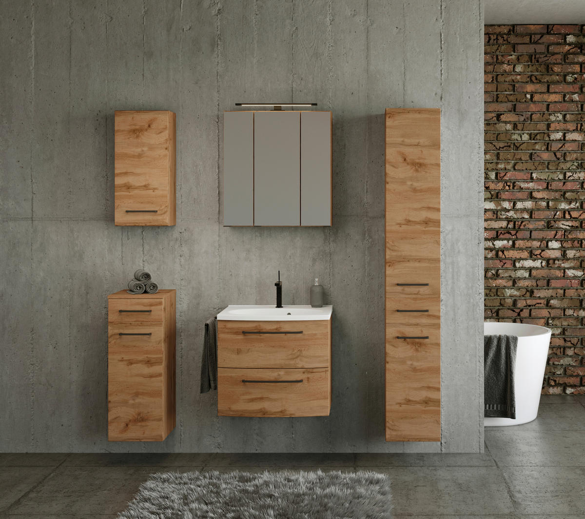 UNTERSCHRANK 30/79/35 cm   - Eichefarben/Eiche Wotan, MODERN, Holzwerkstoff/Metall (30/79/35cm) - Held