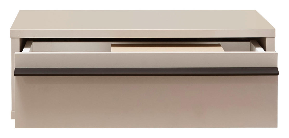 NACHTSCHRANK 50/17/34 cm  - Kaschmir/Schwarz, KONVENTIONELL, Holzwerkstoff/Metall (50/17/34cm) - Chameo