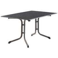 GARTENKLAPPTISCH 140/73/90 cm Metall, Kunststoff rechteckig  - Anthrazit/Grau, Basics, Kunststoff/Metall (140/73/90cm) - Sieger
