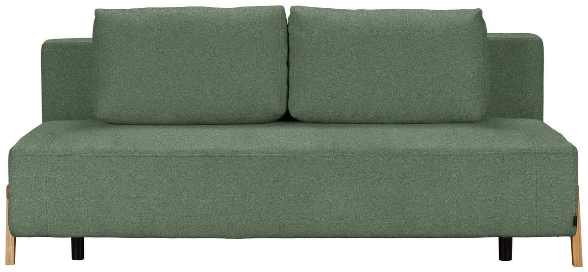SCHLAFSOFA Chenille Grün  - Naturfarben/Grün, Design, Holz/Textil (211/88/102cm) - Niels Andersson