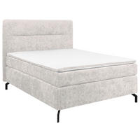BOXSPRINGBETT 140/200 cm  in Hellgrau  - Hellgrau/Schwarz, Design, Textil/Metall (140/200cm) - Esposa