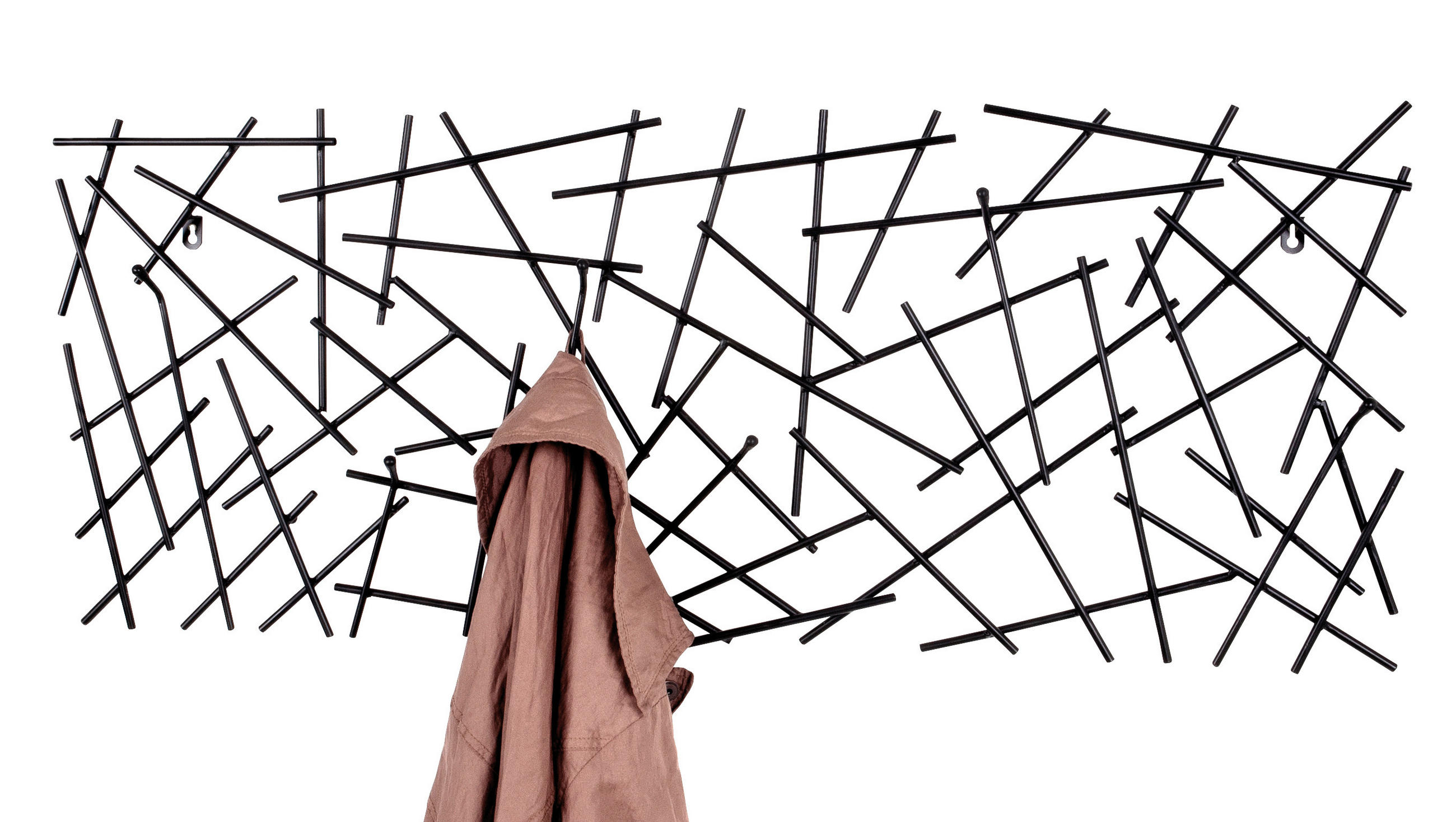 NÁSTĚNNÁ ŠATNA - antracitová, Design, kov (100/40/5cm) - Xora