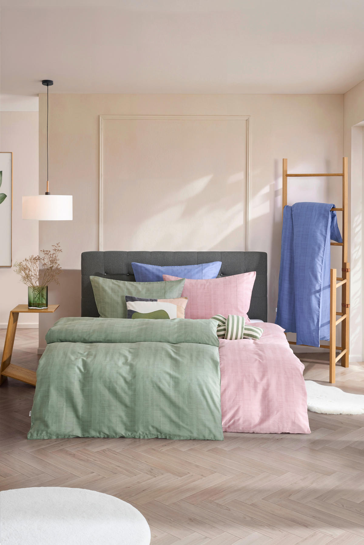 BETTWÄSCHE 2-teilig Mavie Satin 140/200 cm  - Grün, KONVENTIONELL, Textil (140/200cm) - Esposa