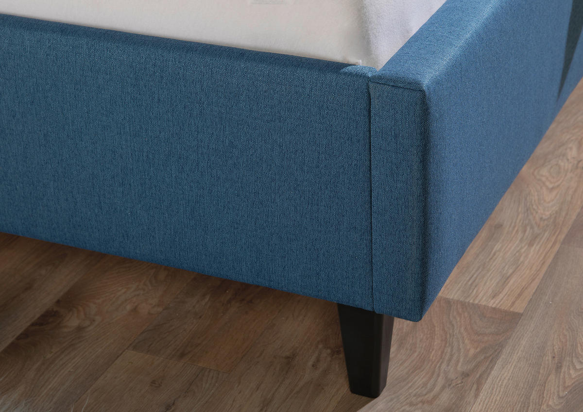 POLSTERBETT 200/200 cm,  in Blau,  - Blau/Schwarz, MODERN, Holz/Textil (200/200cm) - Livetastic