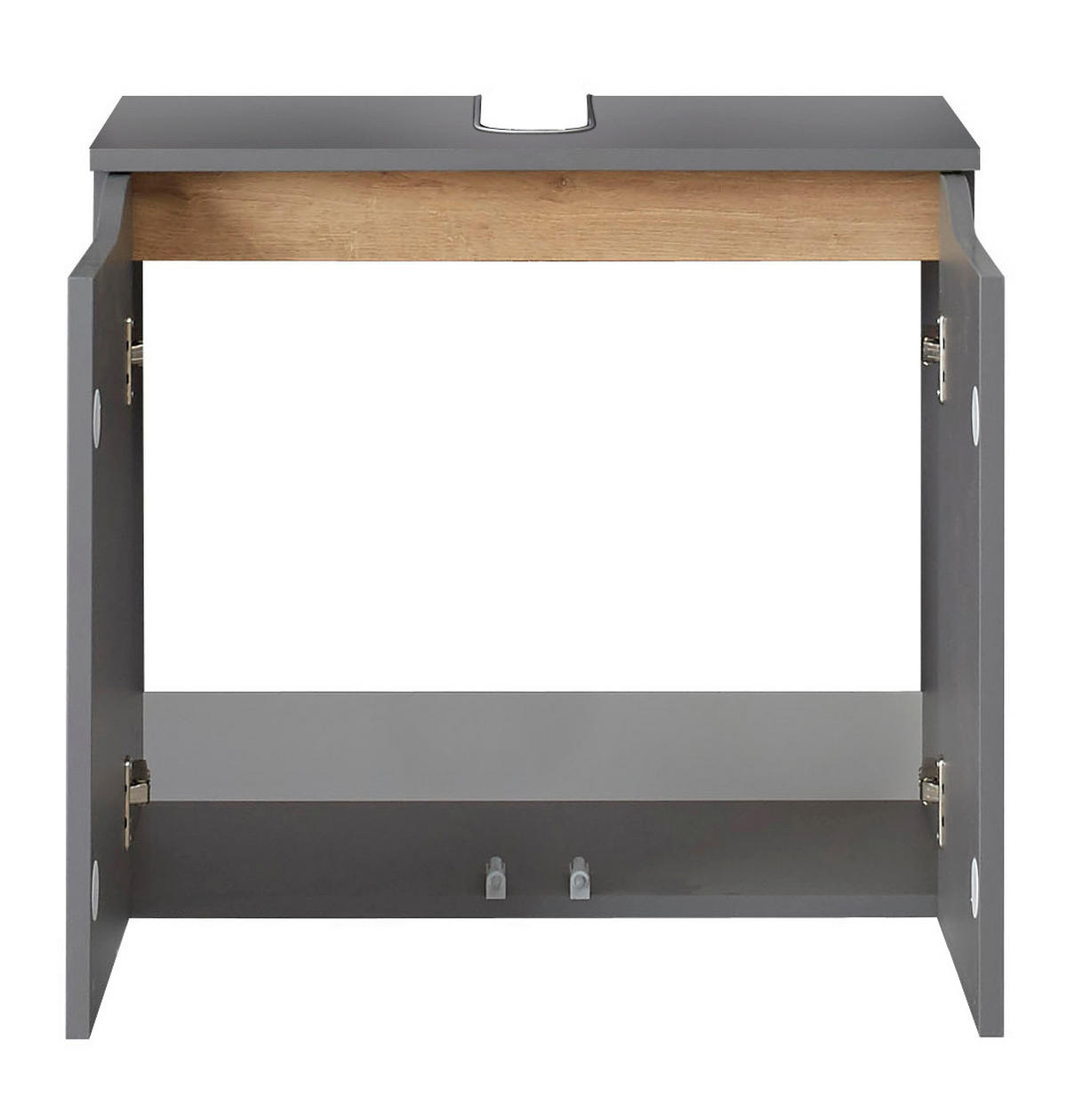 WASCHBECKENUNTERSCHRANK 60/53/33 cm  - Dunkelgrau/Eichefarben, Basics, Holzwerkstoff (60/53/33cm) - Pelipal
