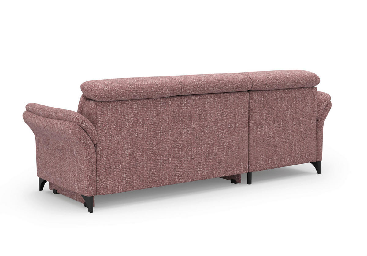 ECKSOFA GLENDALE E in Chenille Aubergine  166/253 cm  - Aubergine/Schwarz, KONVENTIONELL, Textil/Metall (166/253cm) - Sit & More