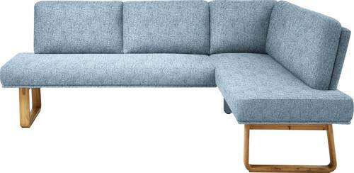 ECKBANK 240/174 cm  in Eichefarben, Hellblau  - Eichefarben/Hellblau, Design, Holz/Textil (240/174cm) - Dieter Knoll