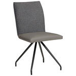 STUHL Flachgewebe Anthrazit, Grau, Schwarz  - Anthrazit/Schwarz, Design, Textil/Metall (49/91/60cm) - Moderano