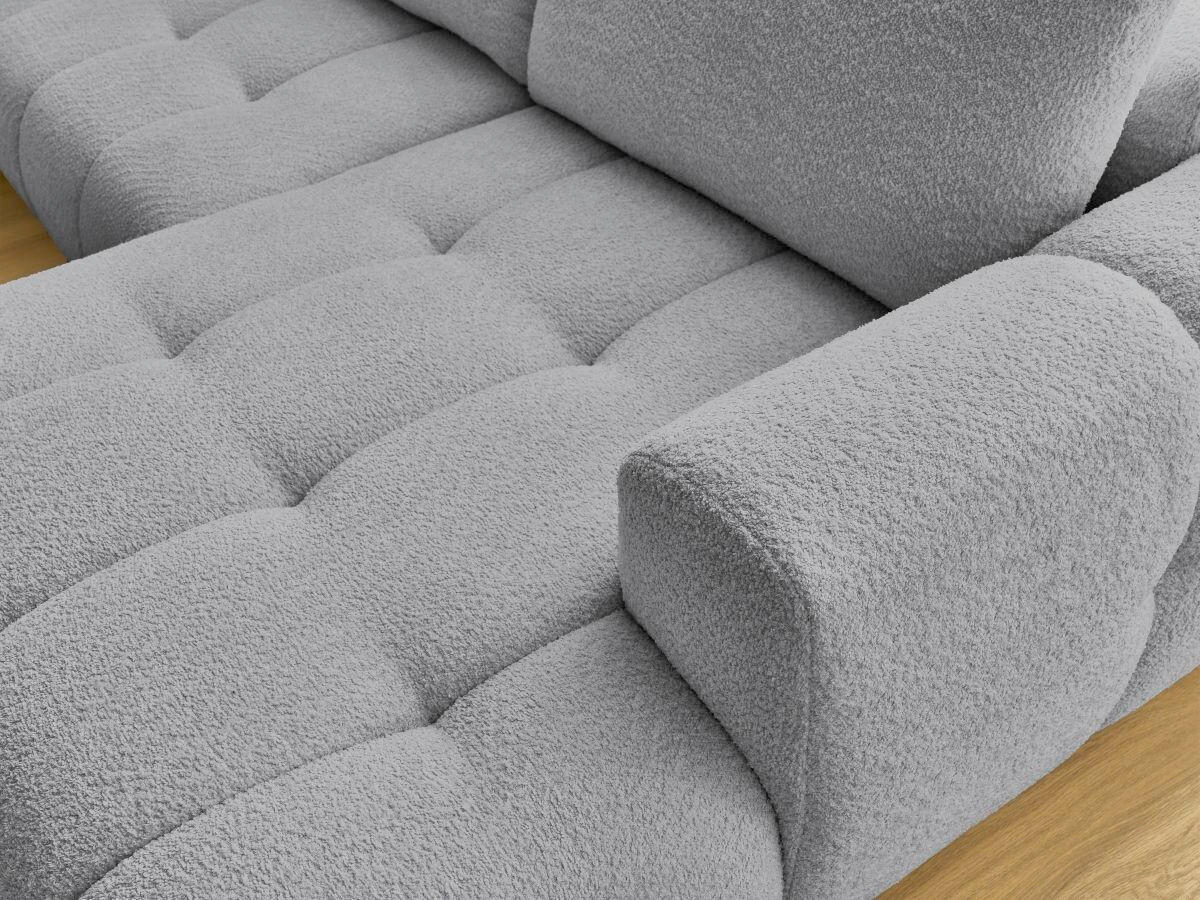 WOHNLANDSCHAFT  FUJI  Dunkelgrau Bouclé  - Dunkelgrau/Schwarz, MODERN, Kunststoff/Textil (204/377/160cm)