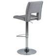 BARHOCKER in Metall, Textil Hellgrau - Chromfarben/Hellgrau, Design, Textil/Metall (41,5/94-115/52cm) - Carryhome