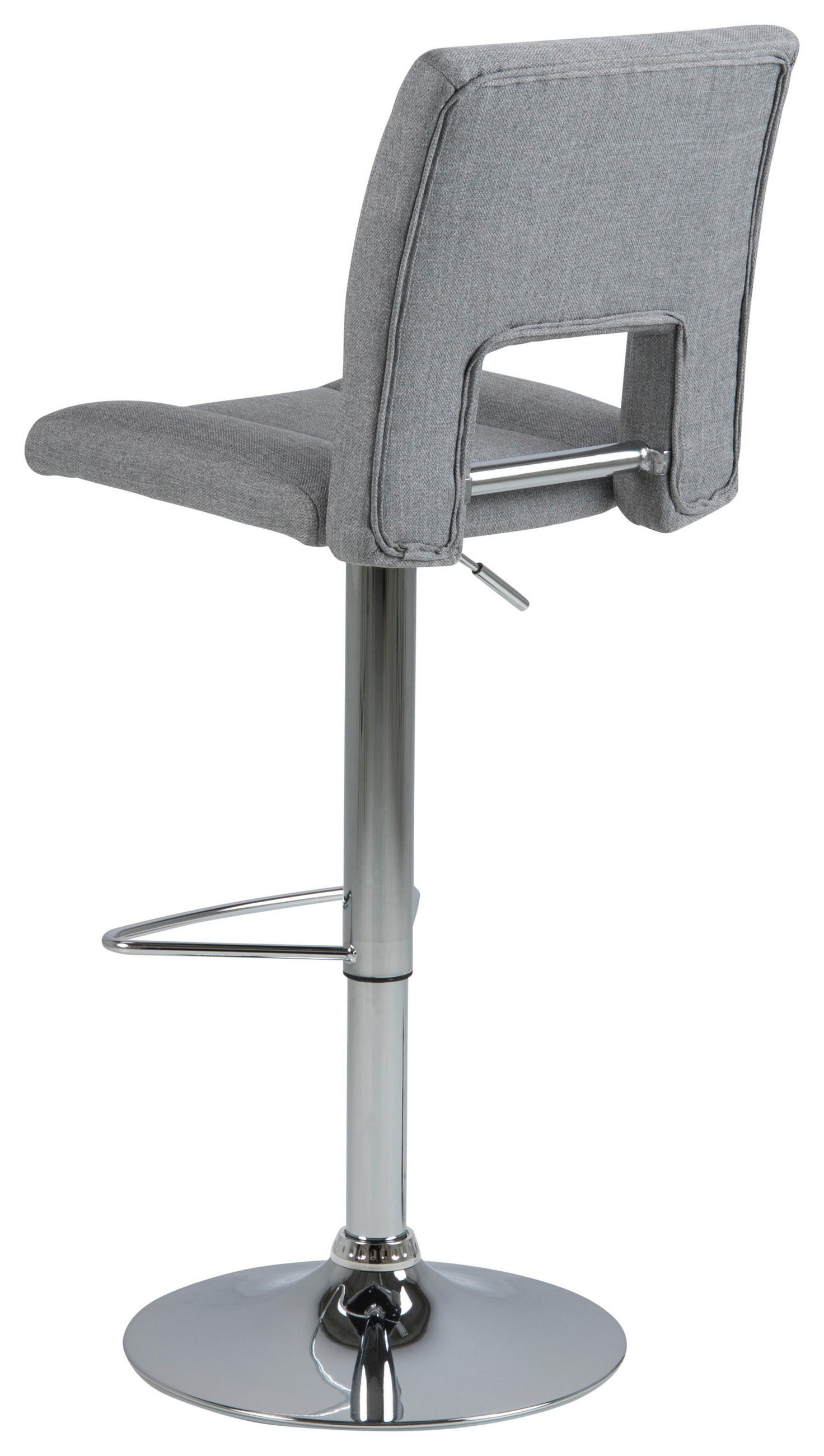 BARHOCKER Webstoff Hellgrau  - Chromfarben/Hellgrau, Design, Textil/Metall (41,5/94-115/52cm) - Carryhome