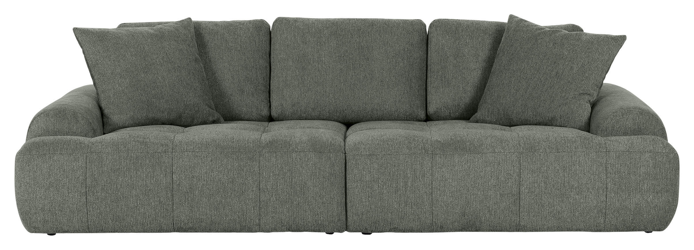 BIGSOFA Flachgewebe Grün  - Schwarz/Grün, KONVENTIONELL, Kunststoff/Textil (276/95/130cm) - Carryhome