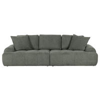 BIGSOFA Flachgewebe Grün  - Schwarz/Grün, KONVENTIONELL, Kunststoff/Textil (276/95/130cm) - Carryhome