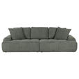 BIGSOFA Flachgewebe Grün  - Schwarz/Grün, KONVENTIONELL, Kunststoff/Textil (276/95/130cm) - Carryhome