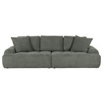 BIGSOFA Flachgewebe Grün  - Schwarz/Grün, KONVENTIONELL, Kunststoff/Textil (276/95/130cm) - Carryhome