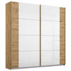 SCHWEBETÜRENSCHRANK  in Eiche Artisan, Weiß  - Eiche Artisan/Weiß, MODERN, Glas/Holzwerkstoff (181/210/62cm) - Rauch Möbel