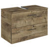 WASCHBECKENUNTERSCHRANK 75/49,8/38,3 cm  - Eiche dunkel/Chromfarben, KONVENTIONELL, Holzwerkstoff/Metall (75/49,8/38,3cm) - Sadena