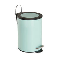 COȘ DE GUNOI CU PEDALĂ metal  - verde mentă/negru, Basics, plastic/metal (17/24/17cm) - Sadena