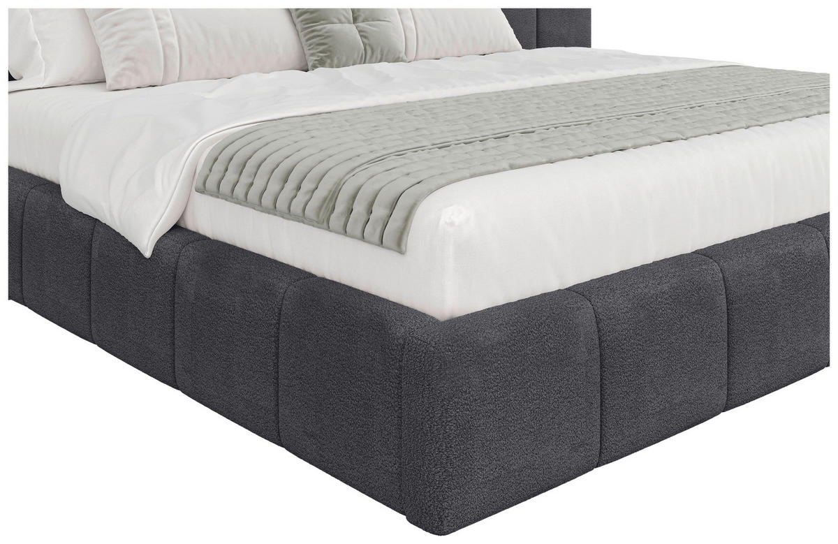 POLSTERBETT 180/200 cm  Anthrazit  - Anthrazit/Schwarz, Design, Holz/Kunststoff (180/200cm) - Carryhome