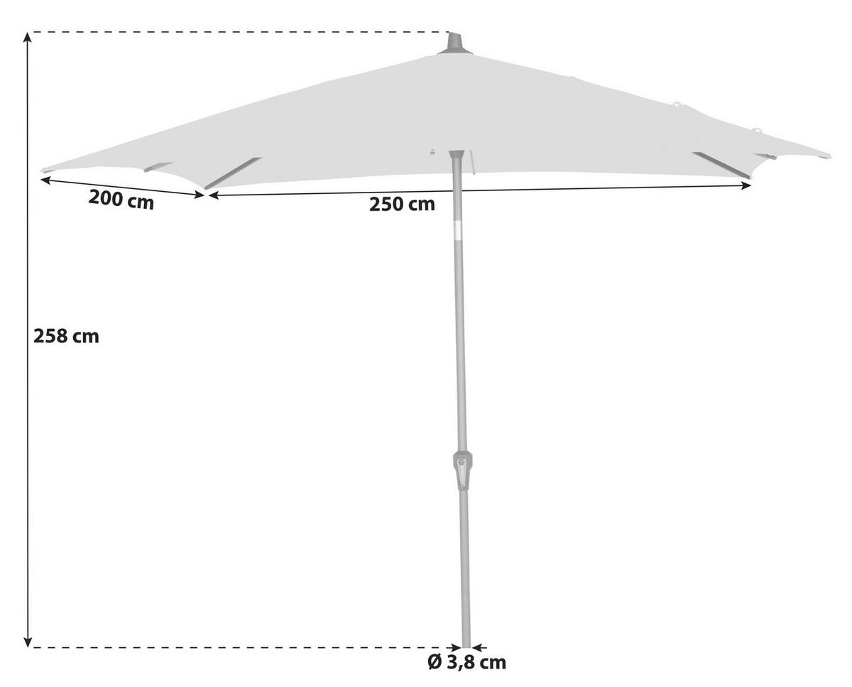SONNENSCHIRM 250 cm  - Anthrazit/Grau, KONVENTIONELL, Textil/Metall (250/250cm) - Siena Garden