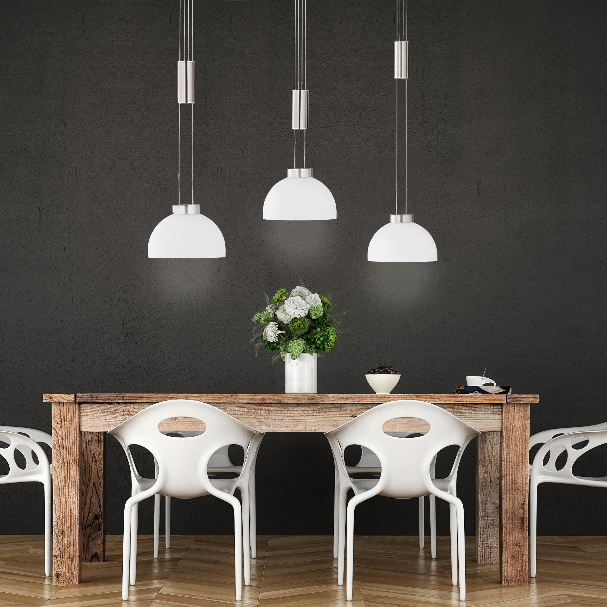 LED-HÄNGELEUCHTE   95,5 cm  - Opal, Design, Glas (95,5cm)