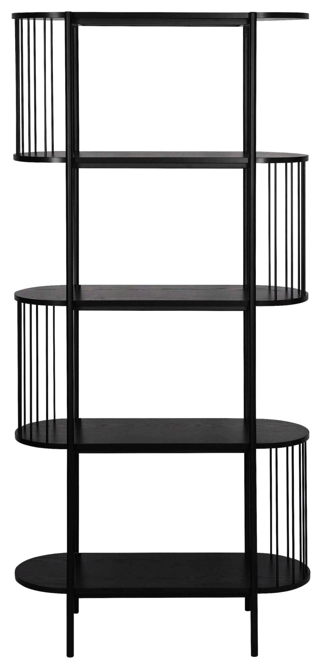 REGAL Schwarz  - Schwarz, Trend, Holzwerkstoff/Metall (80/172/34cm) - Xora